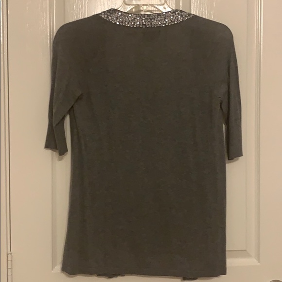 Express - sequin trim short sleeve cardigan - Picture 5 of 7